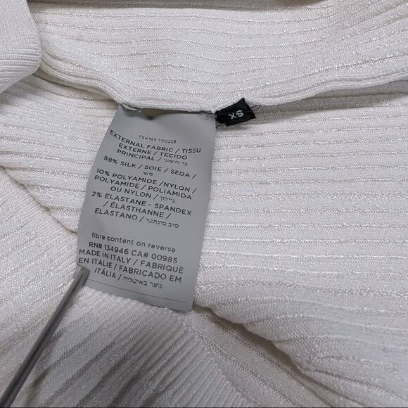 TOM FORD Womens Silk Sleeveless Ribbed Crop Top Size XS in Ivory - Picture 4 of 7